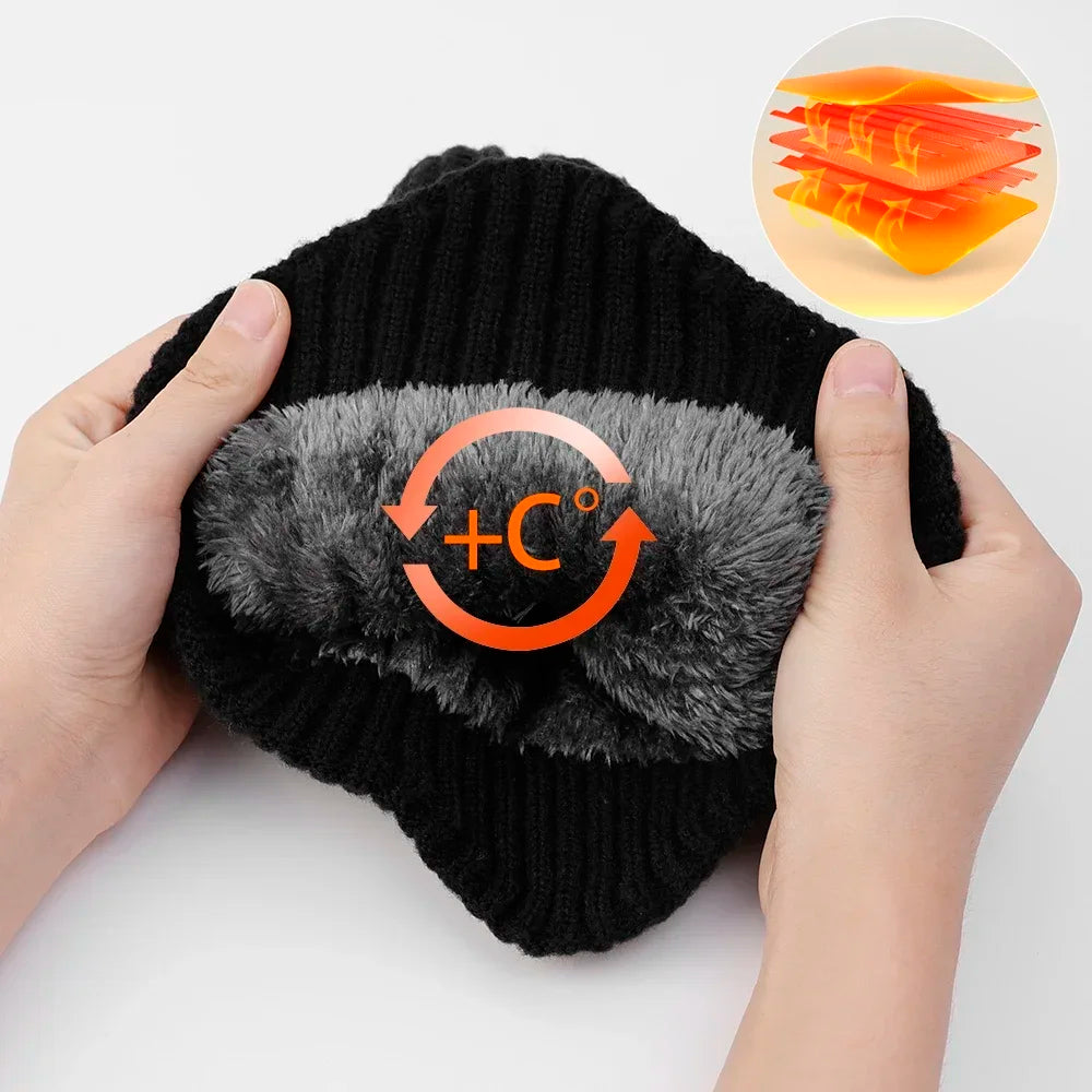 Bonnet avec Cache-Oreilles Intégré à Doublure Fausse Fourrure