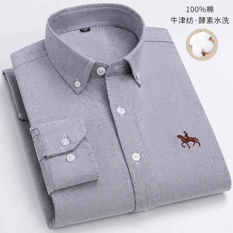 Chemise Homme Oxford Coton Rayé Classique