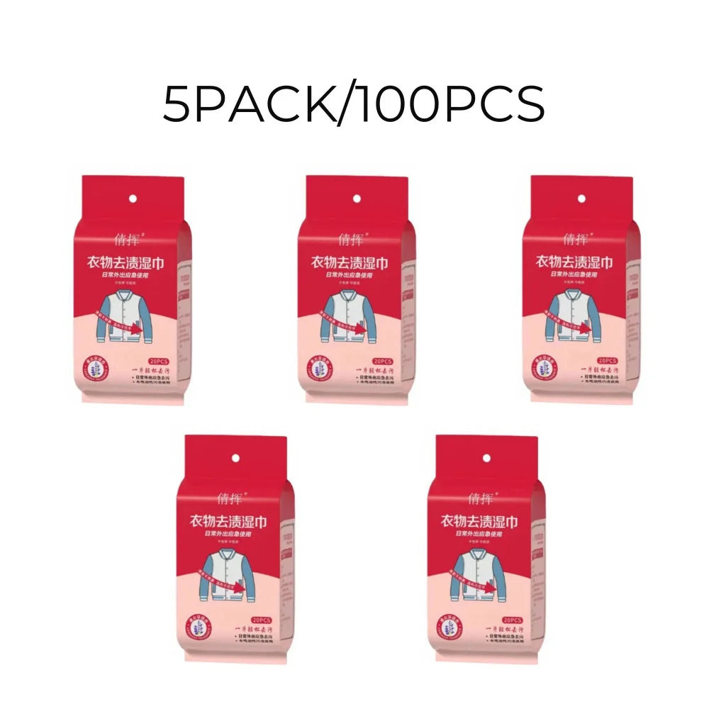 40x Lingettes Détachantes de Voyage