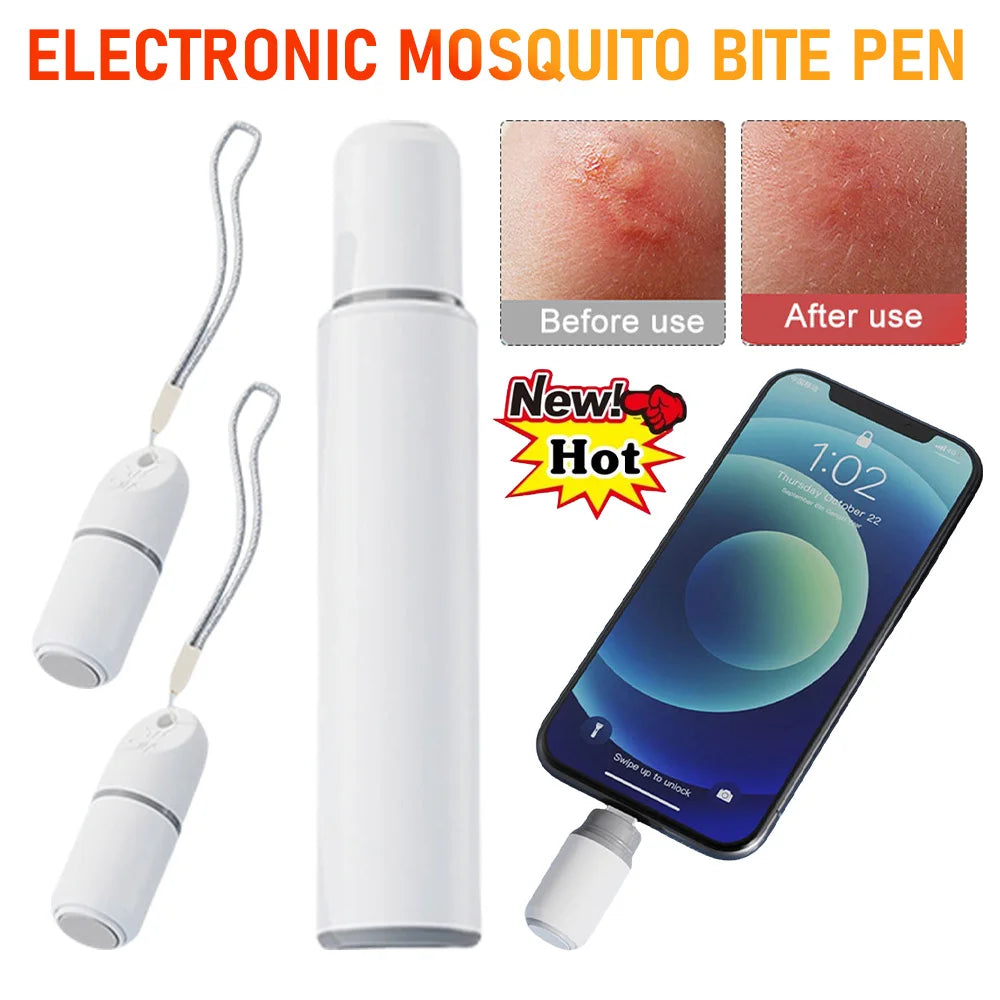 Lot de 2 Stylos Chauffants Anti-Piqûres – 1 Stylo Électrique + 1 Mini Stylo USB pour Soulager les Démangeaisons