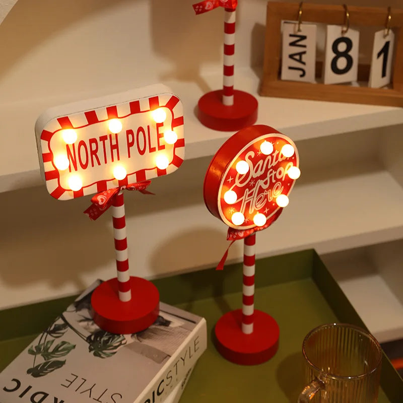 Panneau Rétro de Noël Lampe LED