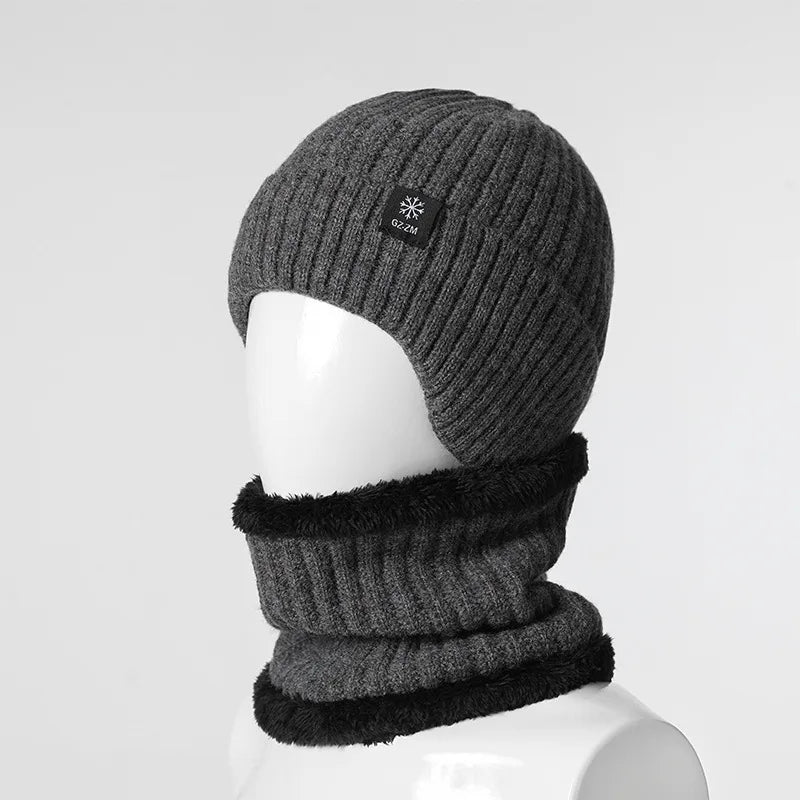 Bonnet avec Cache-Oreilles Intégré à Doublure Fausse Fourrure