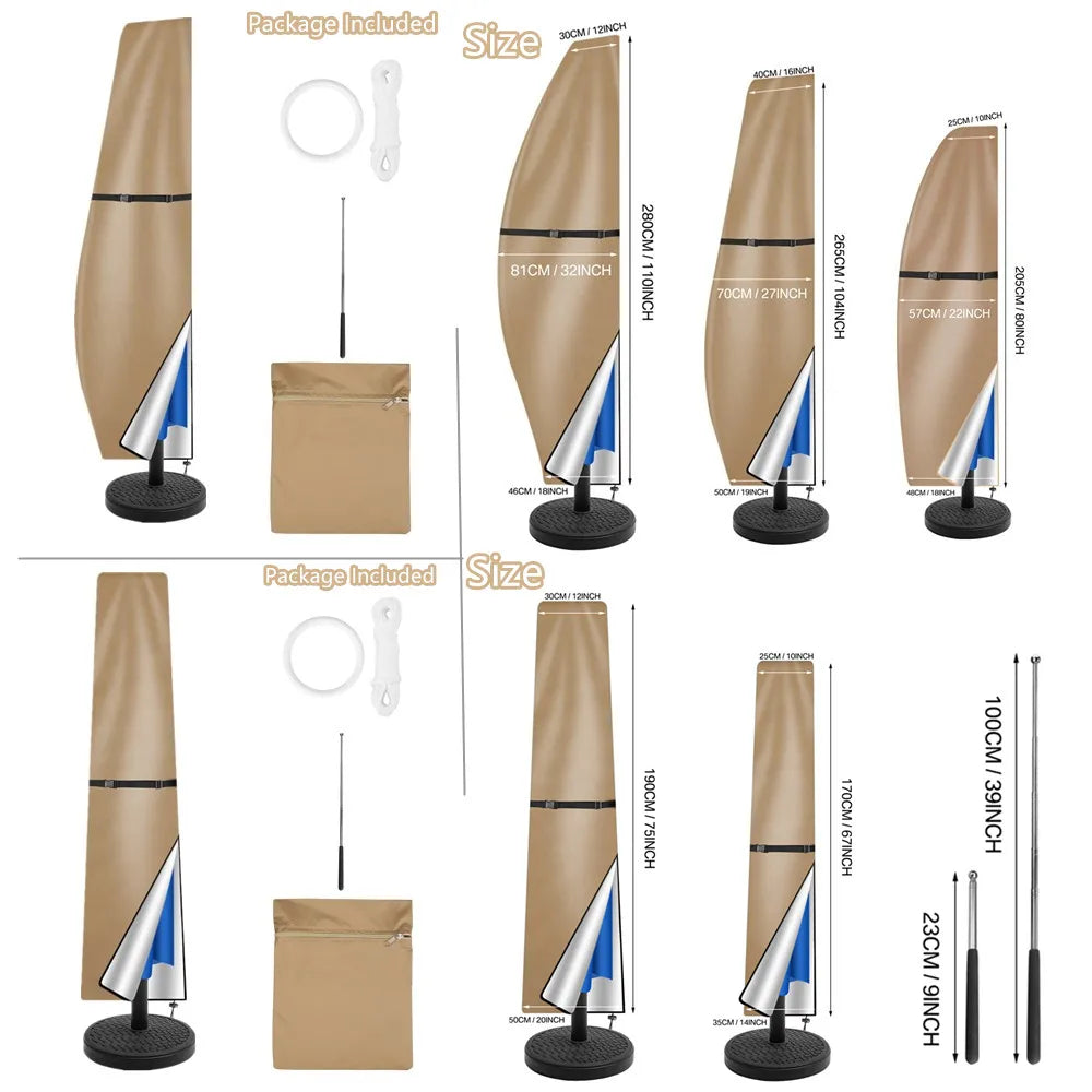 Housse de parasol imperméable et anti-UV 4 Saisons