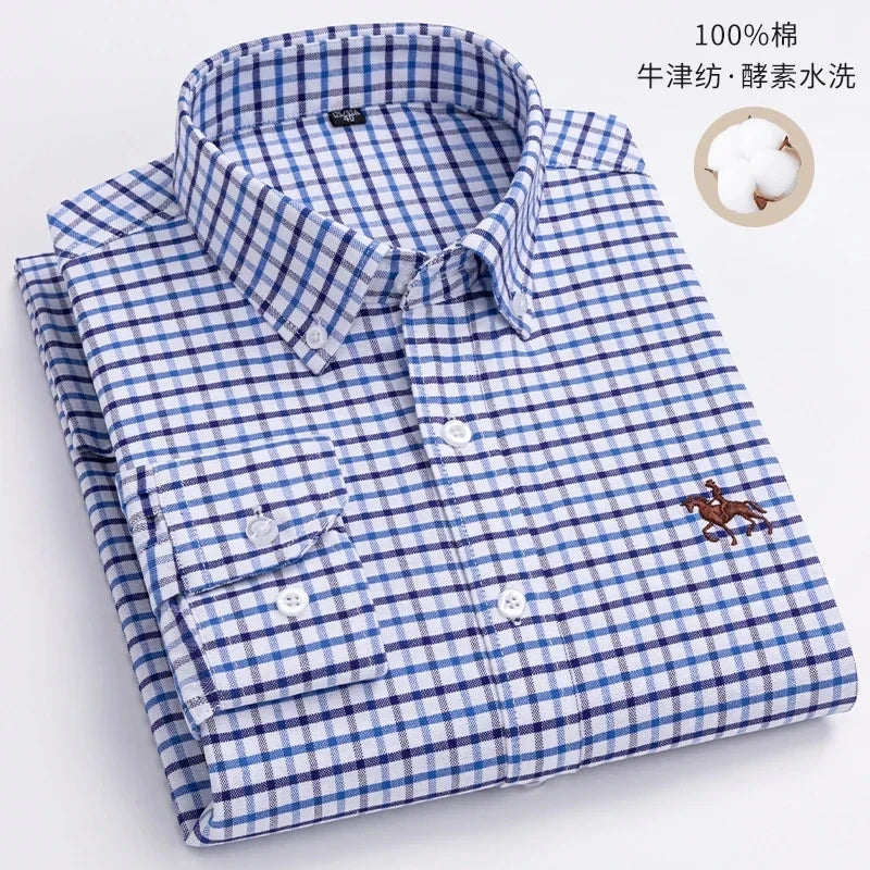 Chemise Homme Oxford Coton Rayé Classique