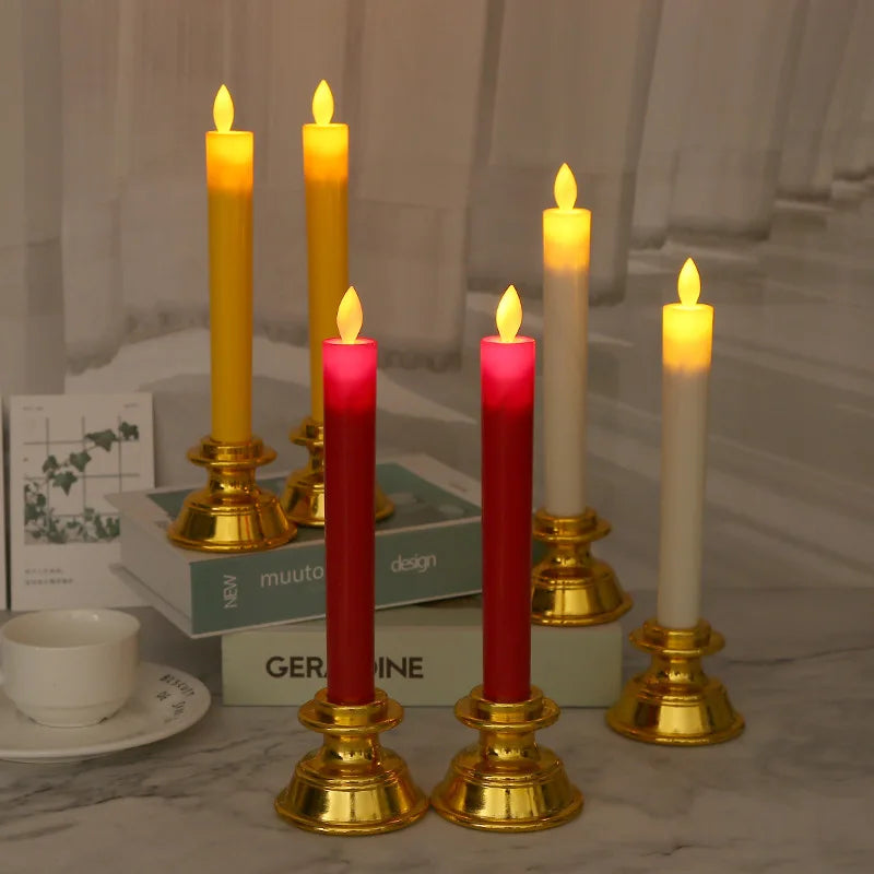 Lot de 2 Bougies Cierges Chandelier à LED