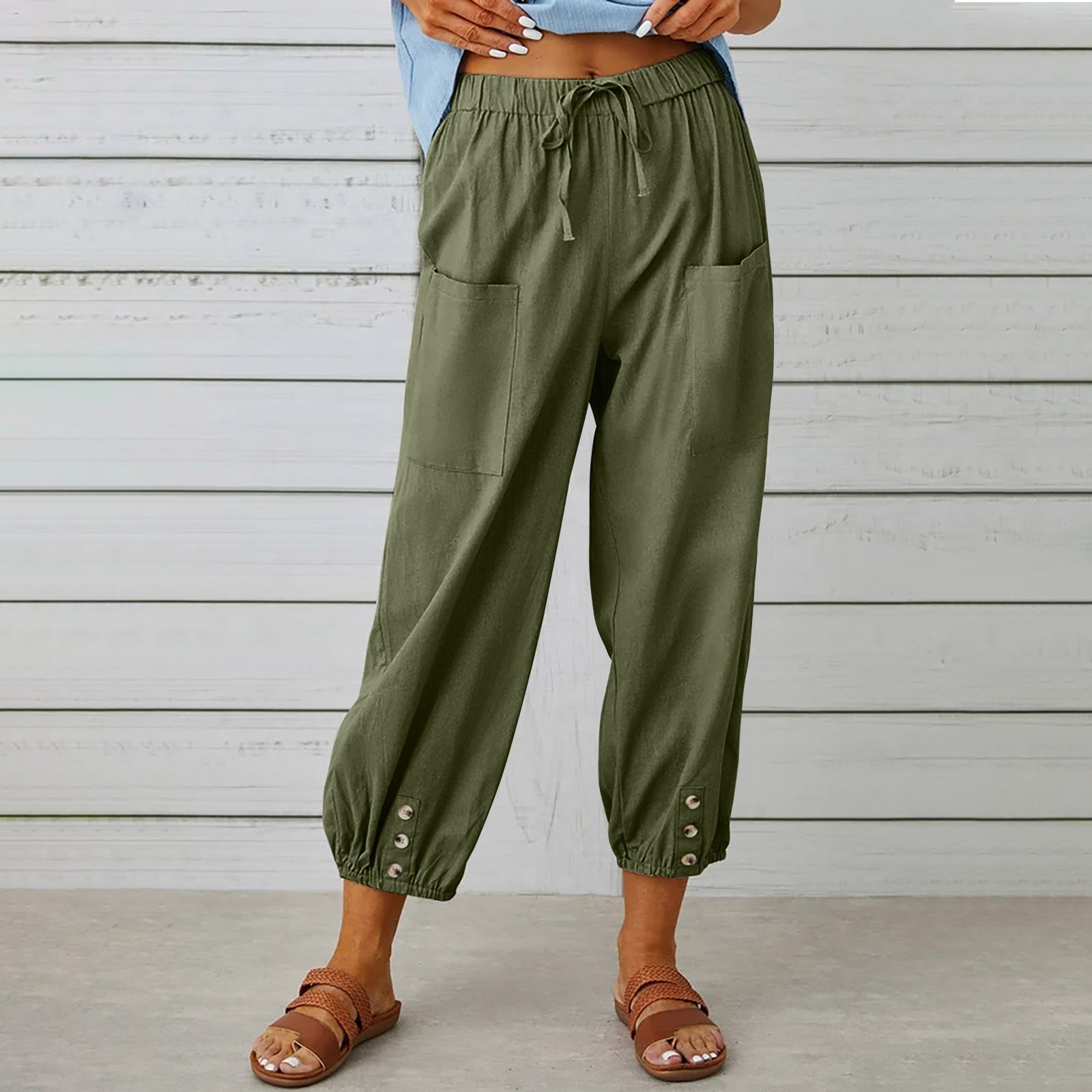 Pantalon ample droit à jambe large pour femmes