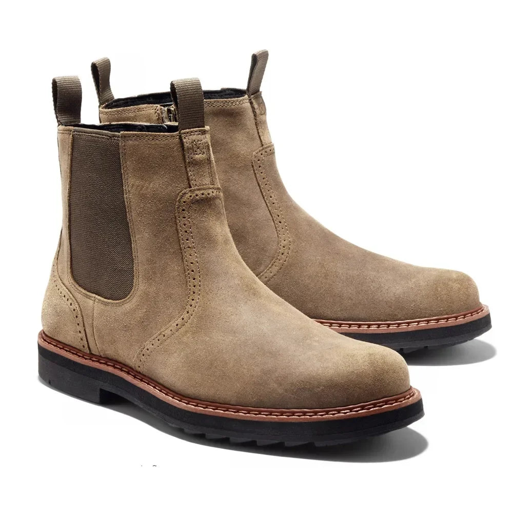 Bottines Chelsea en Cuir Rétro pour Homme
