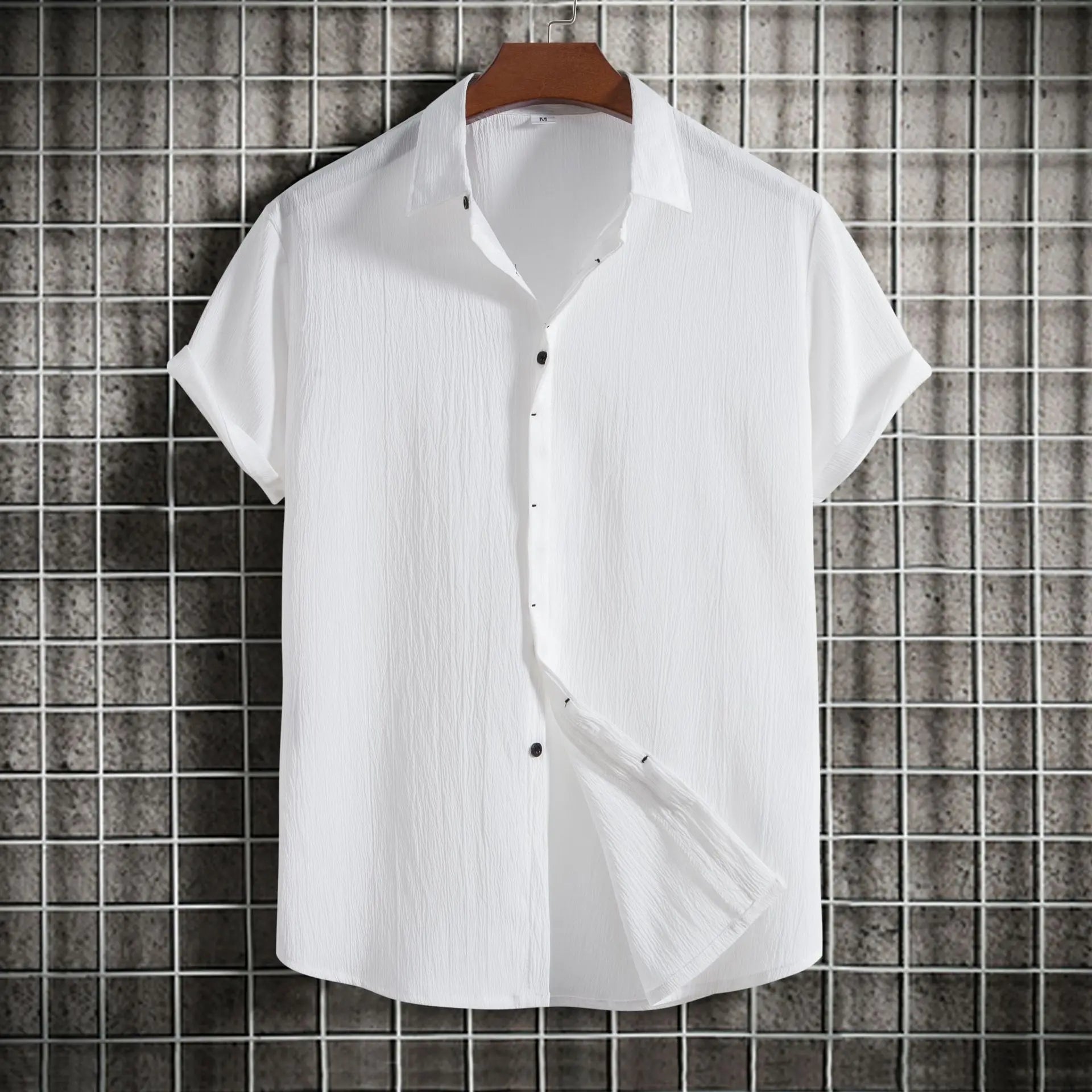 Chemise Légère en Coton Respirant Manches Courtes - Homme