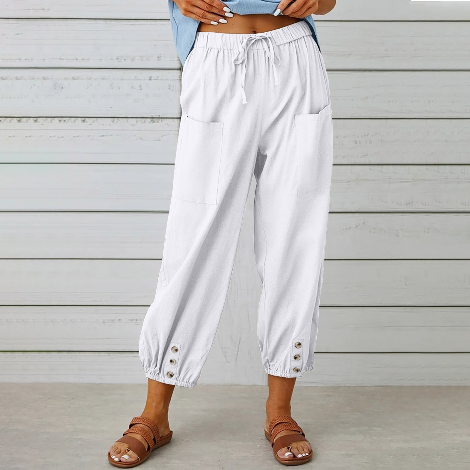 Pantalon ample droit à jambe large pour femmes