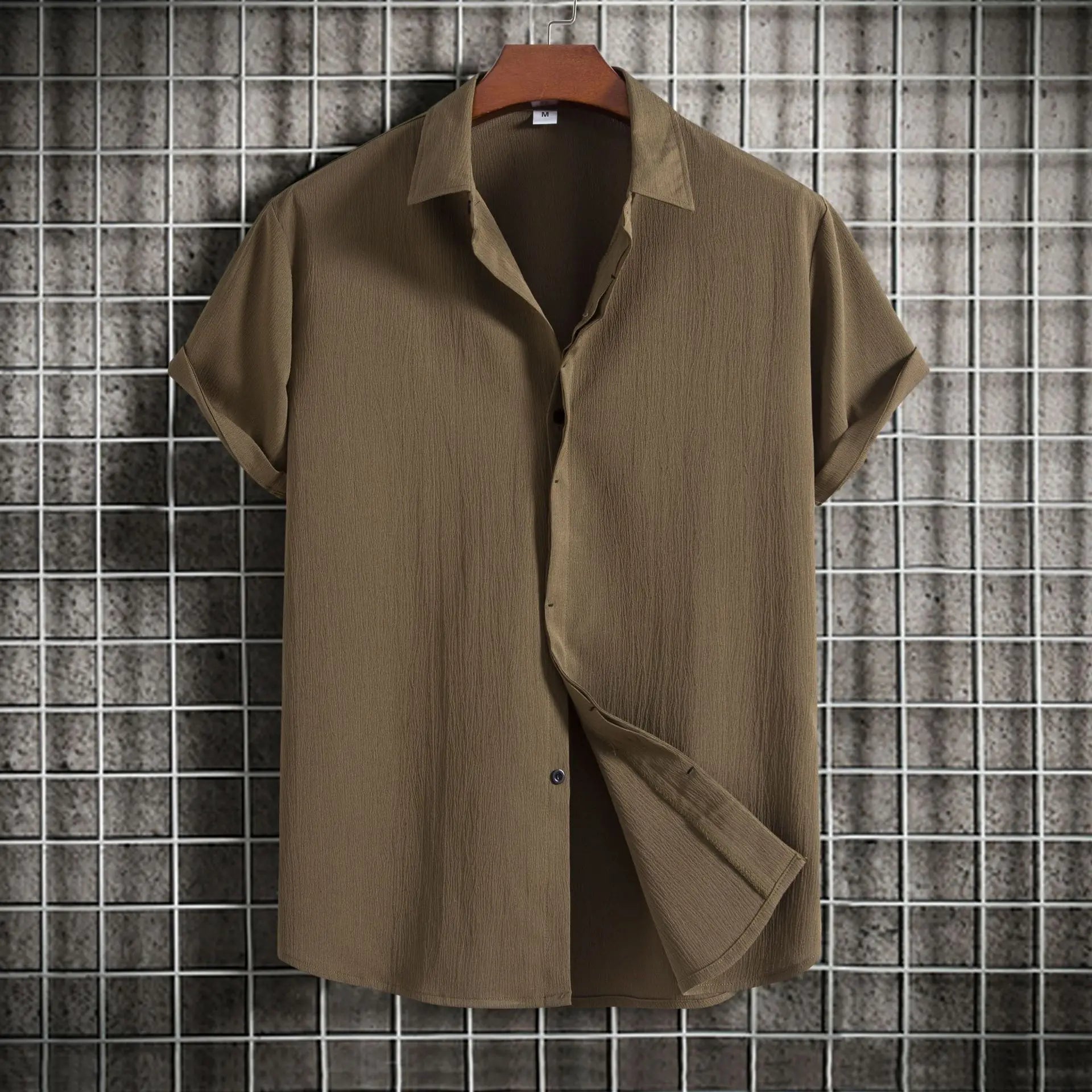 Chemise Légère en Coton Respirant Manches Courtes - Homme
