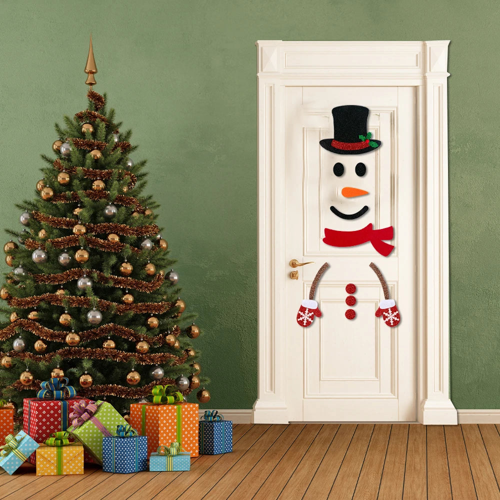 Autocollant de Noël en Feutrine pour Porte, Mur ou Fenêtre
