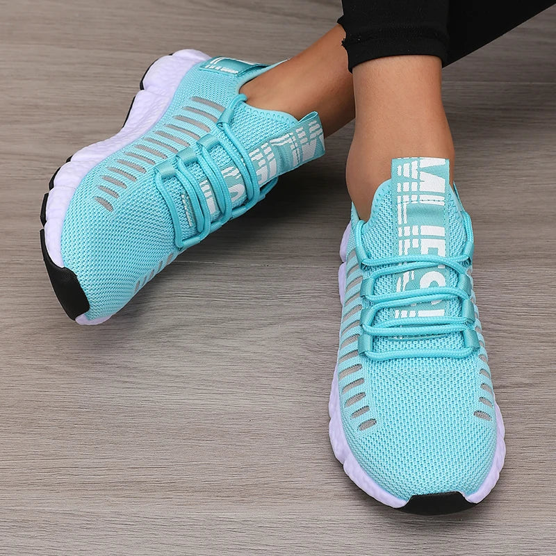 Chaussures de sport femme à plateforme respirantes — confort tendance pour marche et randonnée