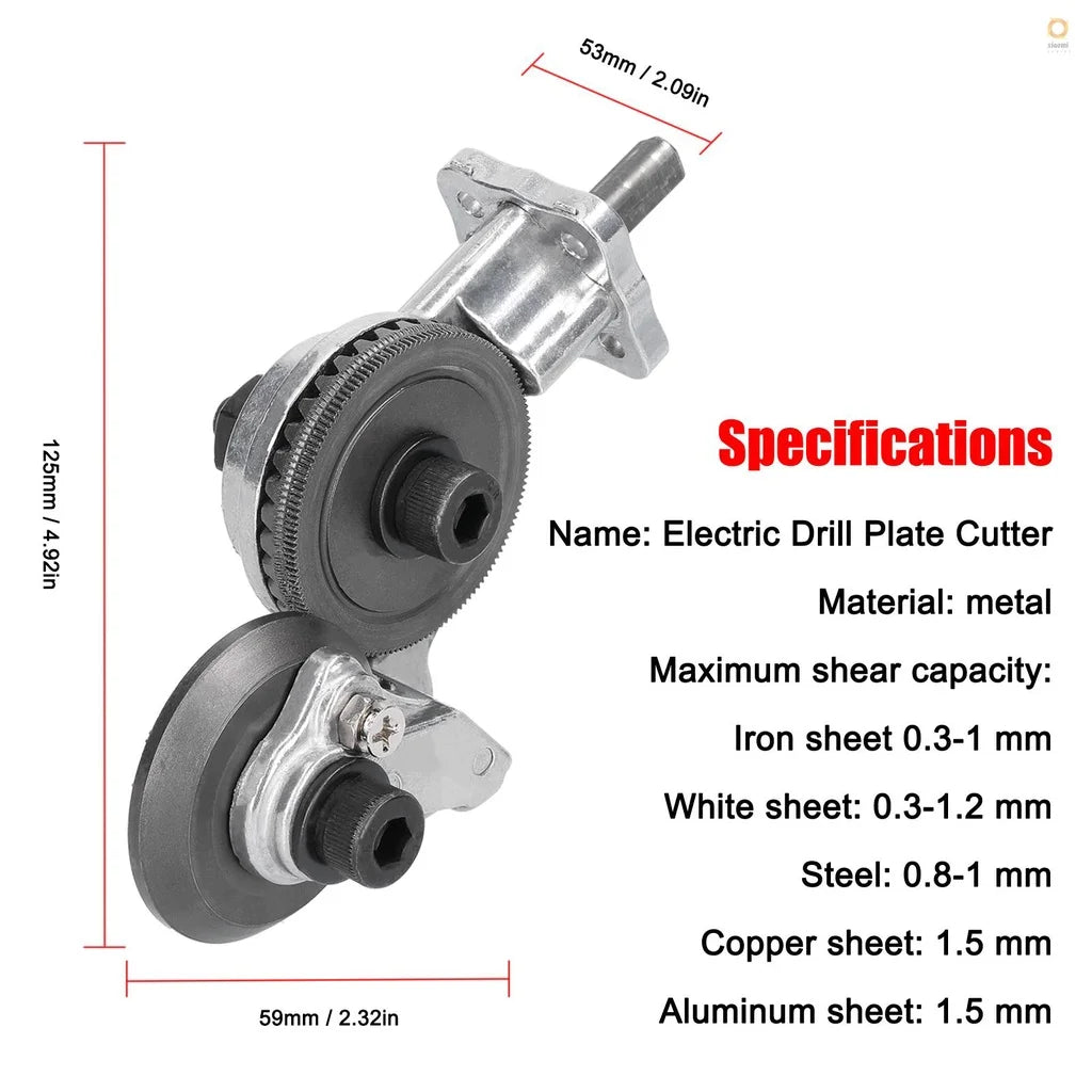 Outil coupe-métal adaptateur pour perceuse