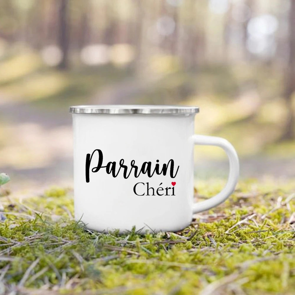 Tasse en Acier Émaillé Message Personnalisé - Idée Cadeau
