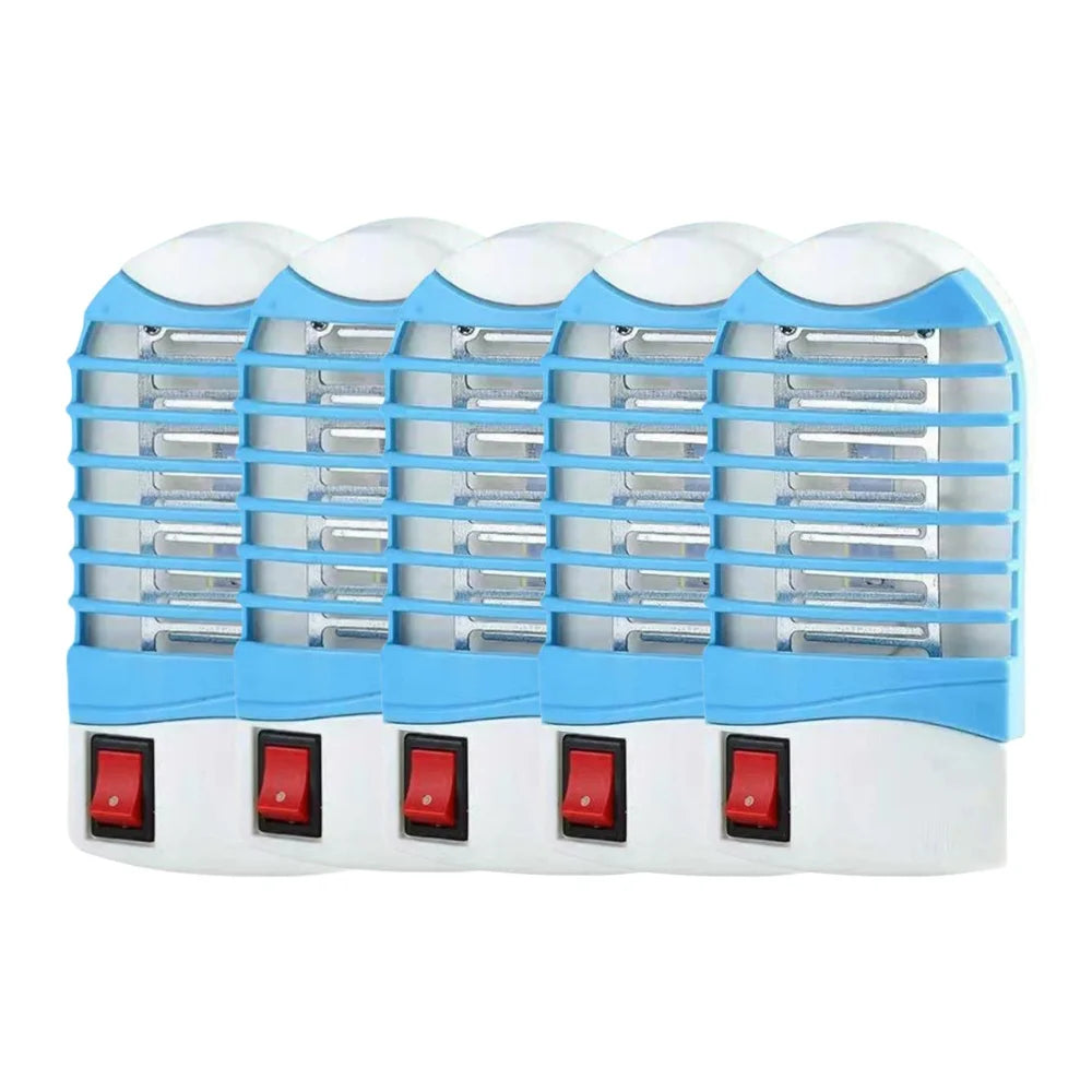Lot de 5 Lampes Anti-Moustiques LED à Brancher – Pièges Électriques pour Insectes Volants avec Veilleuse