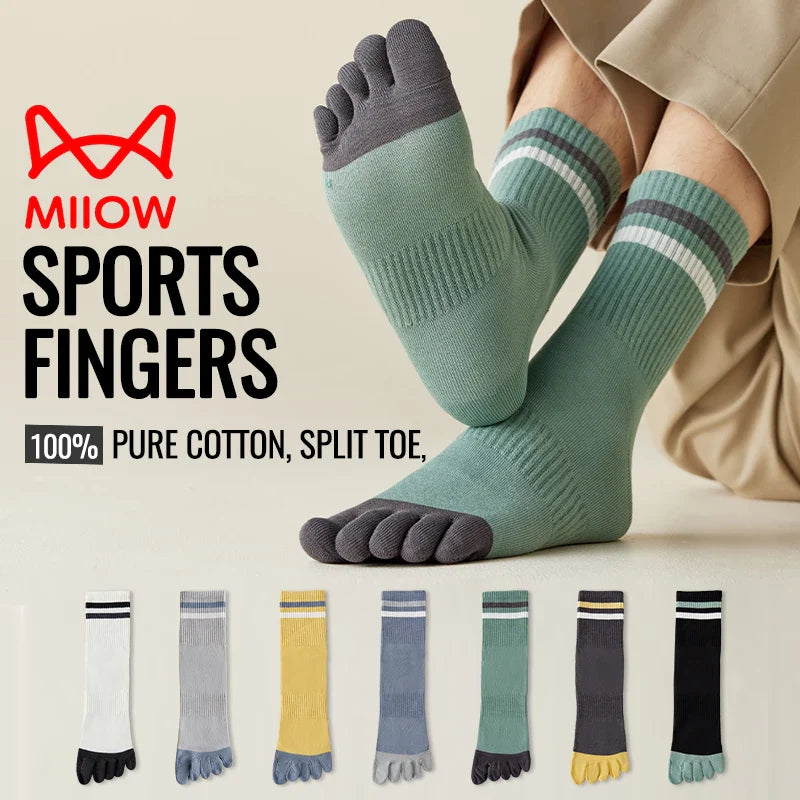 5 paires de Chaussettes Longues à 5 Doigts – Anti-Odeur & Anti-Frottement