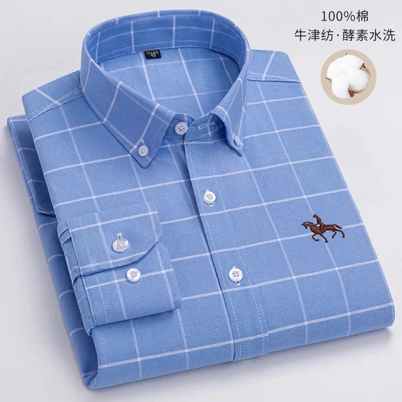 Chemise Homme Oxford Coton Rayé Classique