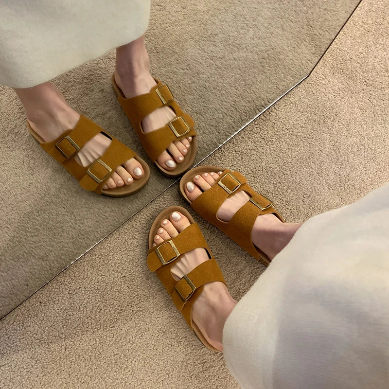 Mules confortables d'été 2 brides pour Femmes