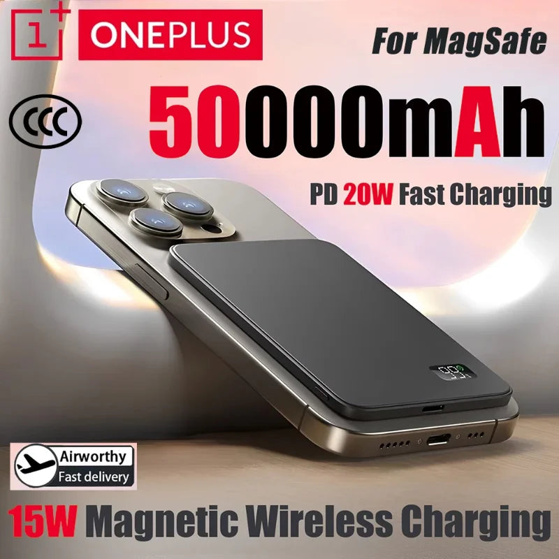 Chargeur Magnétique 15W avec Affichage Digital - 50000mAh