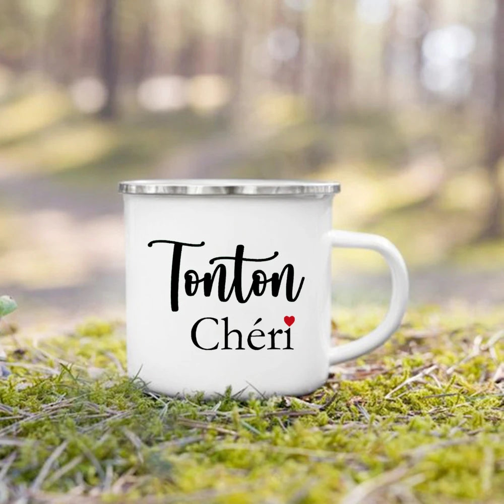 Tasse en Acier Émaillé Message Personnalisé - Idée Cadeau