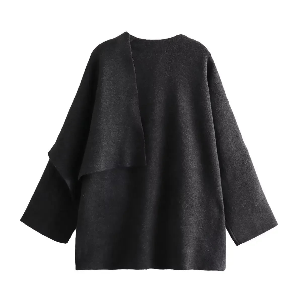 Manteau Cape Ample 2 en 1 avec Écharpe