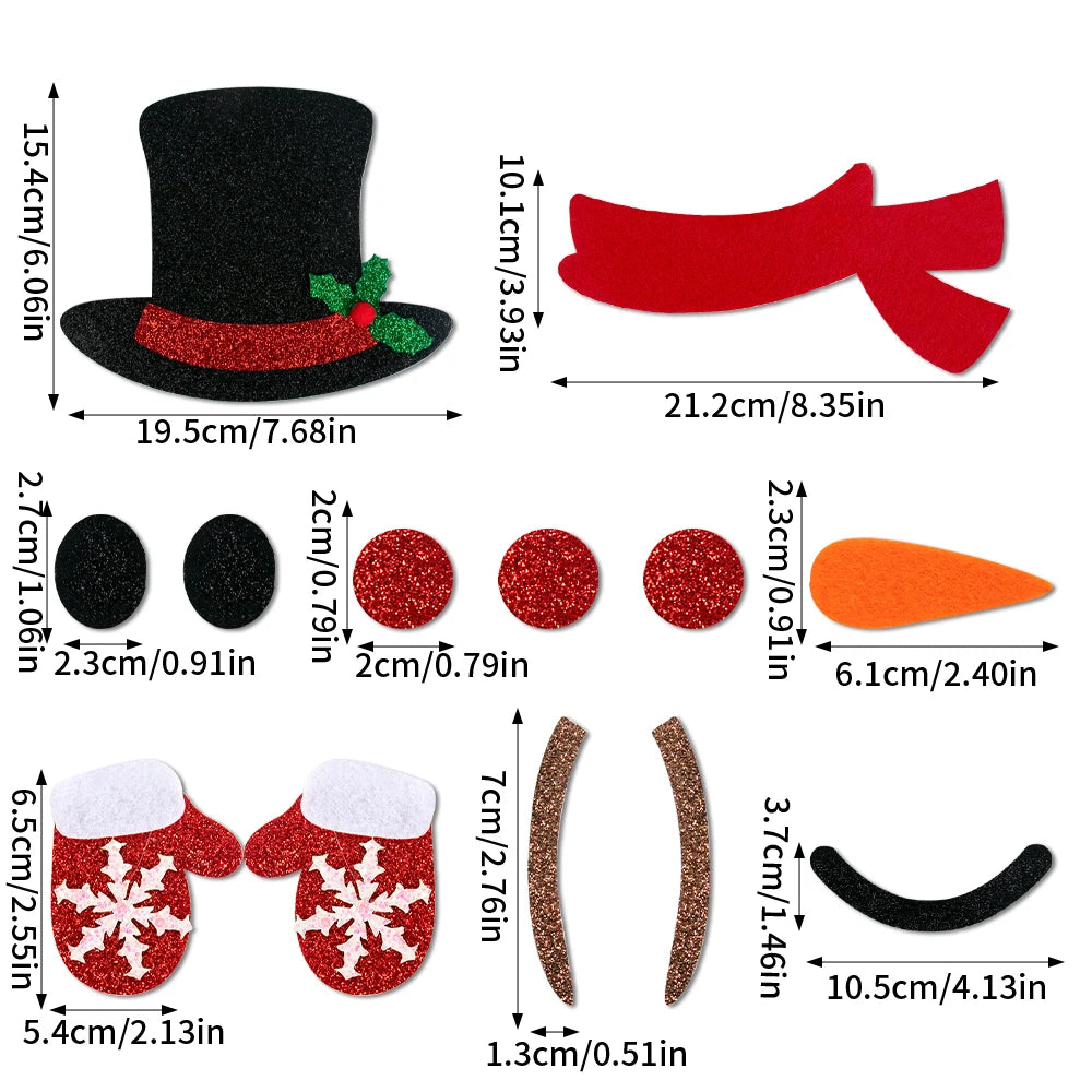 Autocollant de Noël en Feutrine pour Porte, Mur ou Fenêtre