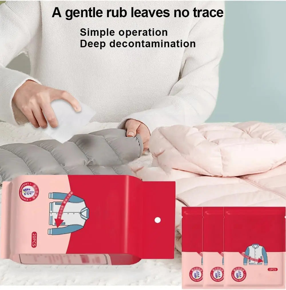 40x Lingettes Détachantes de Voyage