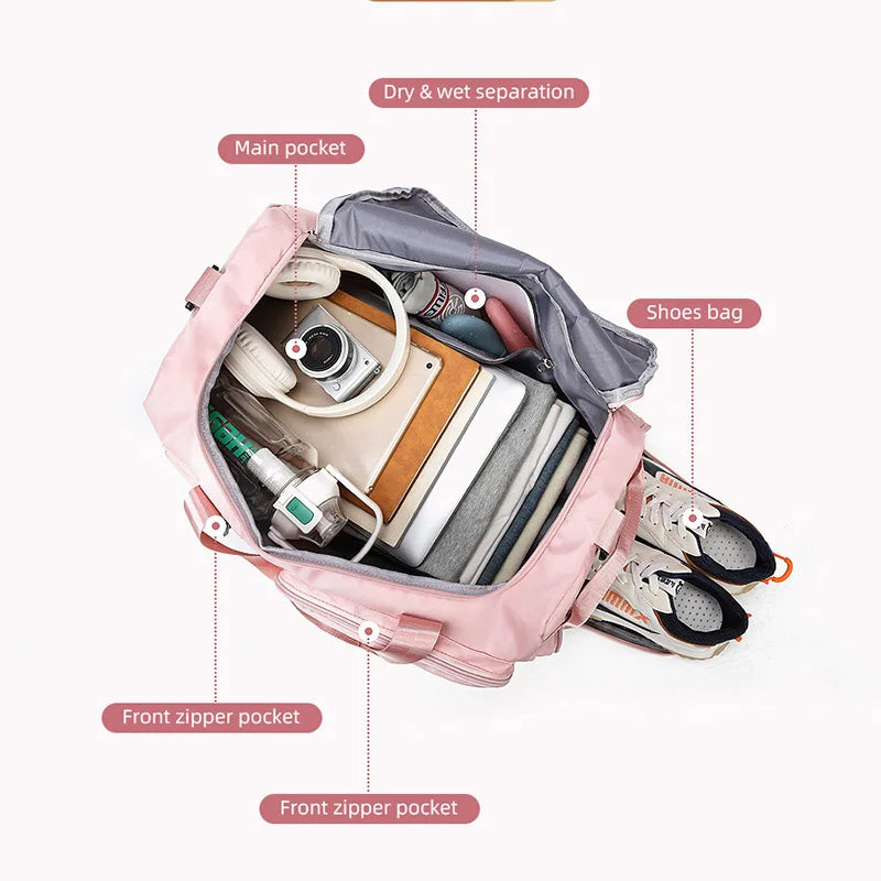 Sac de voyage et de sport multipoches 2 en 1