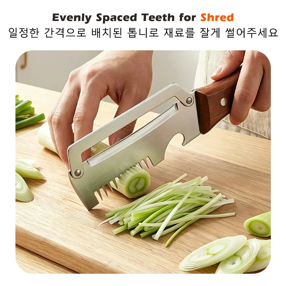 Éplucheur de Cuisine 3-en-1 en Acier Inoxydable avec Manche en Bois – Éplucheur, Râpe & Décapsuleur – 1 Acheté = 1 Offert