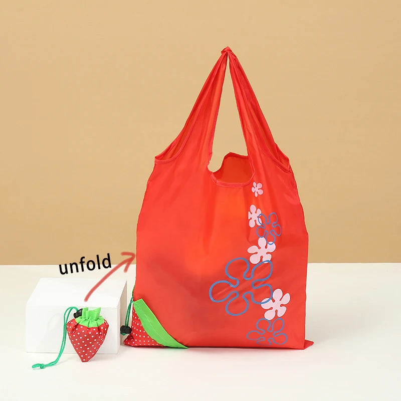 STRAWBY - Sac de Course Réutilisable & Pliable en Fraise - 1 ACHETÉ = 1 OFFERT