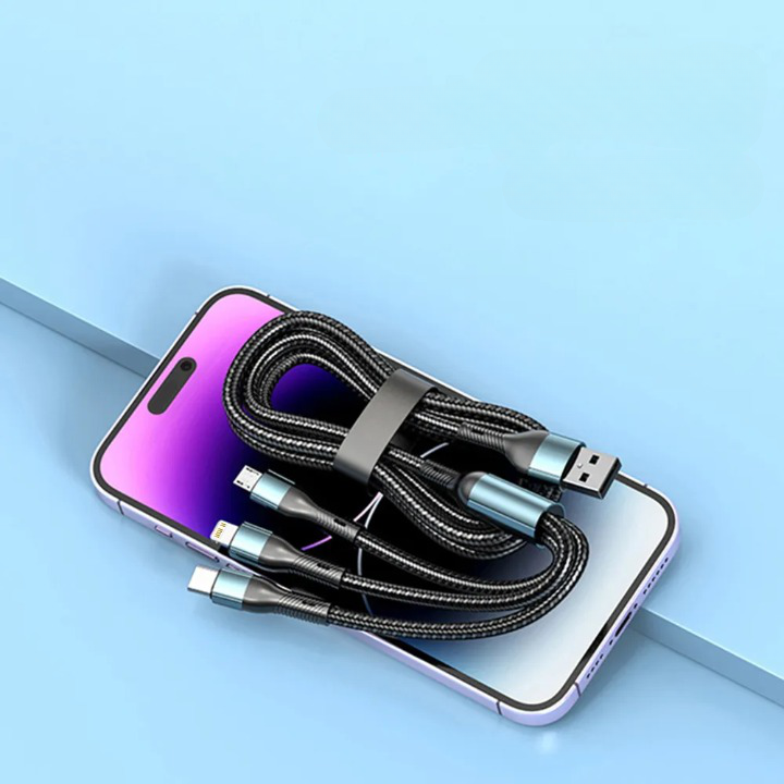 Lot de 2 Câble USB 3 en 1 charge rapide 120W