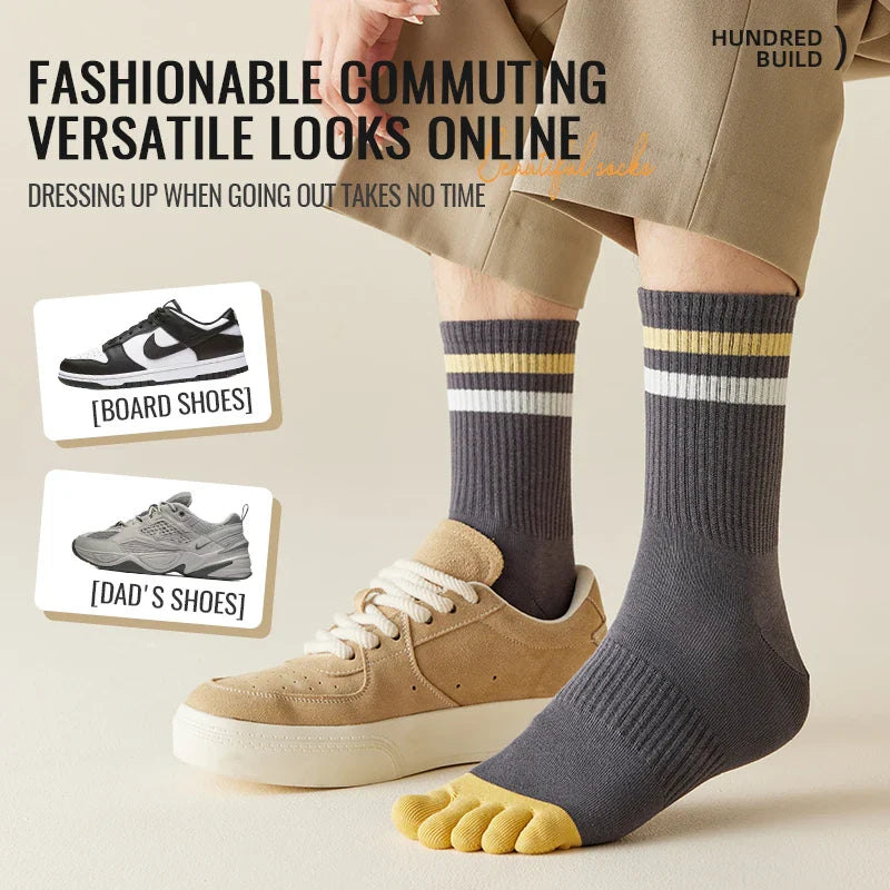 5 paires de Chaussettes Longues à 5 Doigts – Anti-Odeur & Anti-Frottement