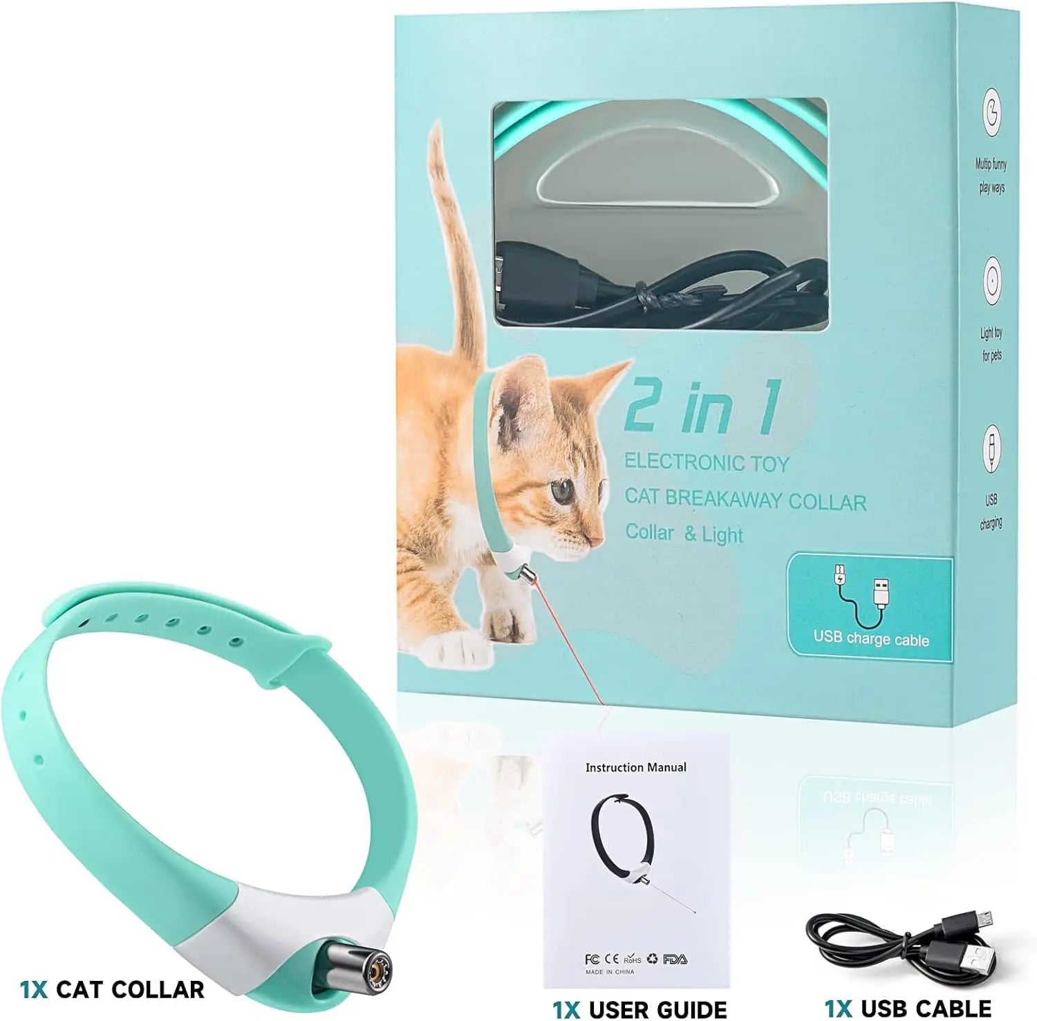 Collier Laser Rouge Automatique Pour Chat