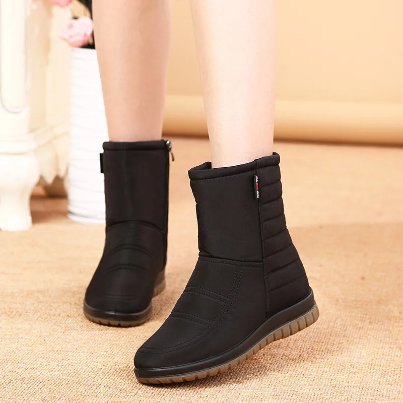 Bottes Montantes d'Hiver Imperméables & Chaudes pour Femme
