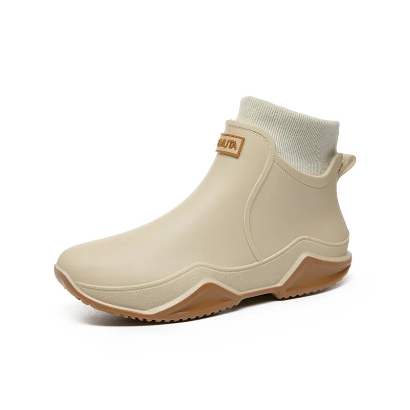 Bottes de Pluie Faciles à Enfiler Doublure Chaude