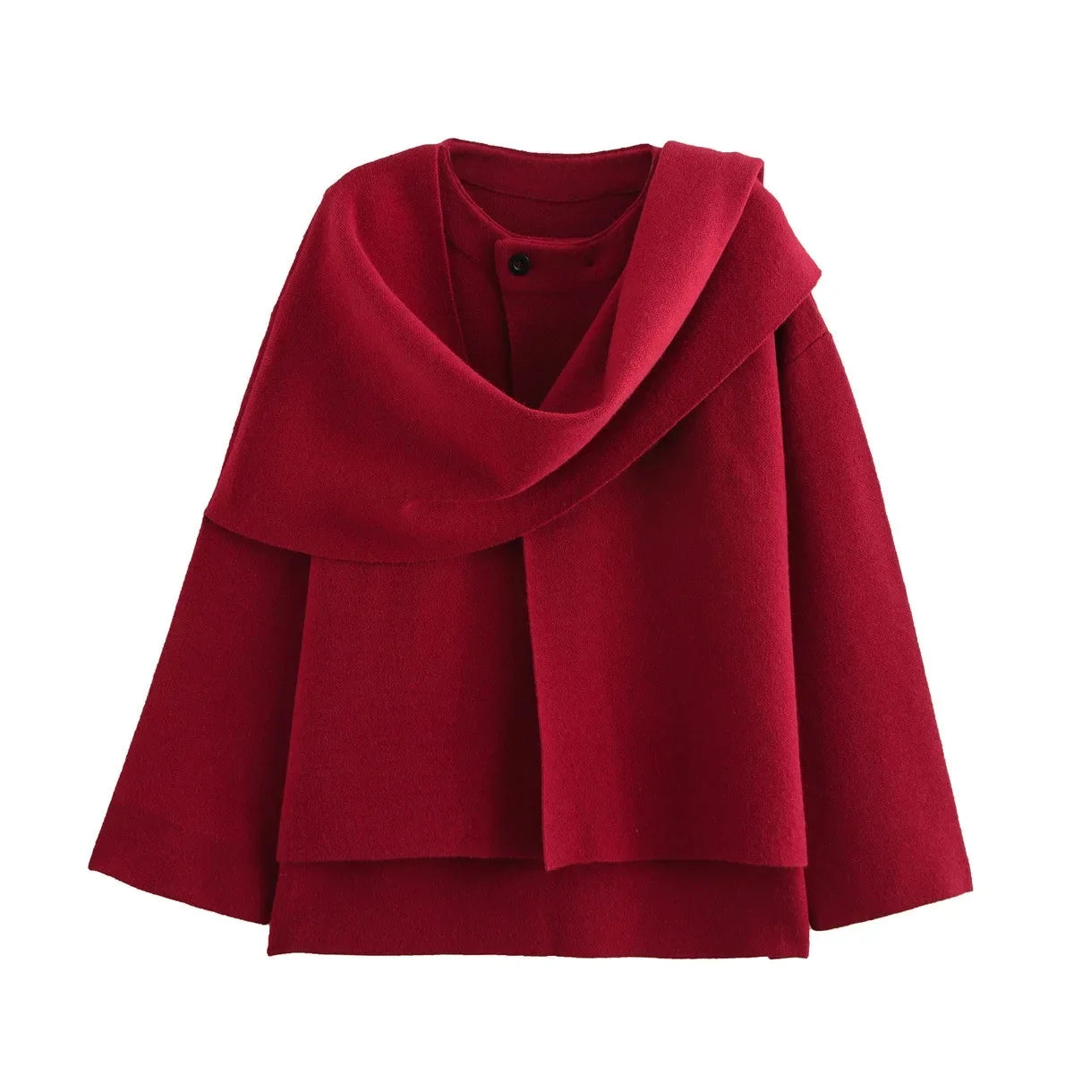 Manteau Cape Ample 2 en 1 avec Écharpe