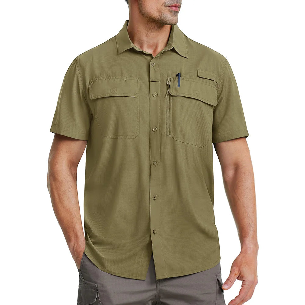 Chemise Cargo Homme Anti-UV à Séchage Rapide