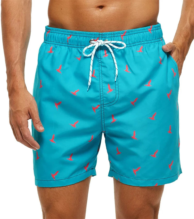 Short de Bain à Cordon et Différents Motifs