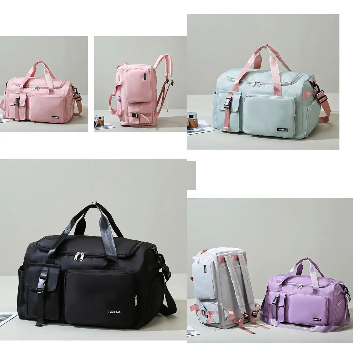 Sac de voyage et de sport multipoches 2 en 1