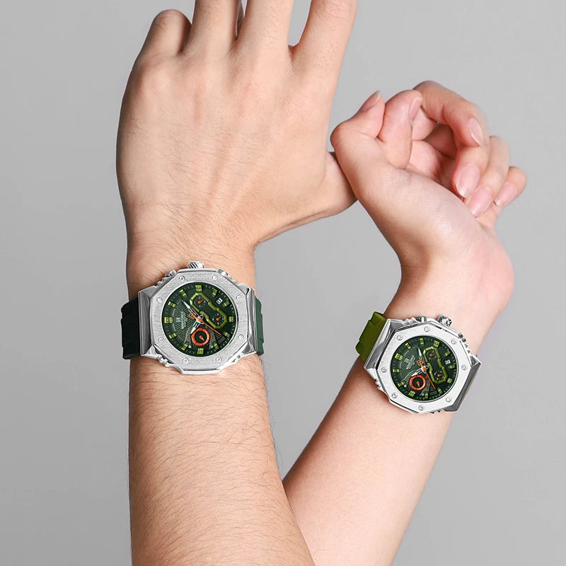 NAVIFORCE - Montre-bracelet à quartz avec bracelet en silicone souple