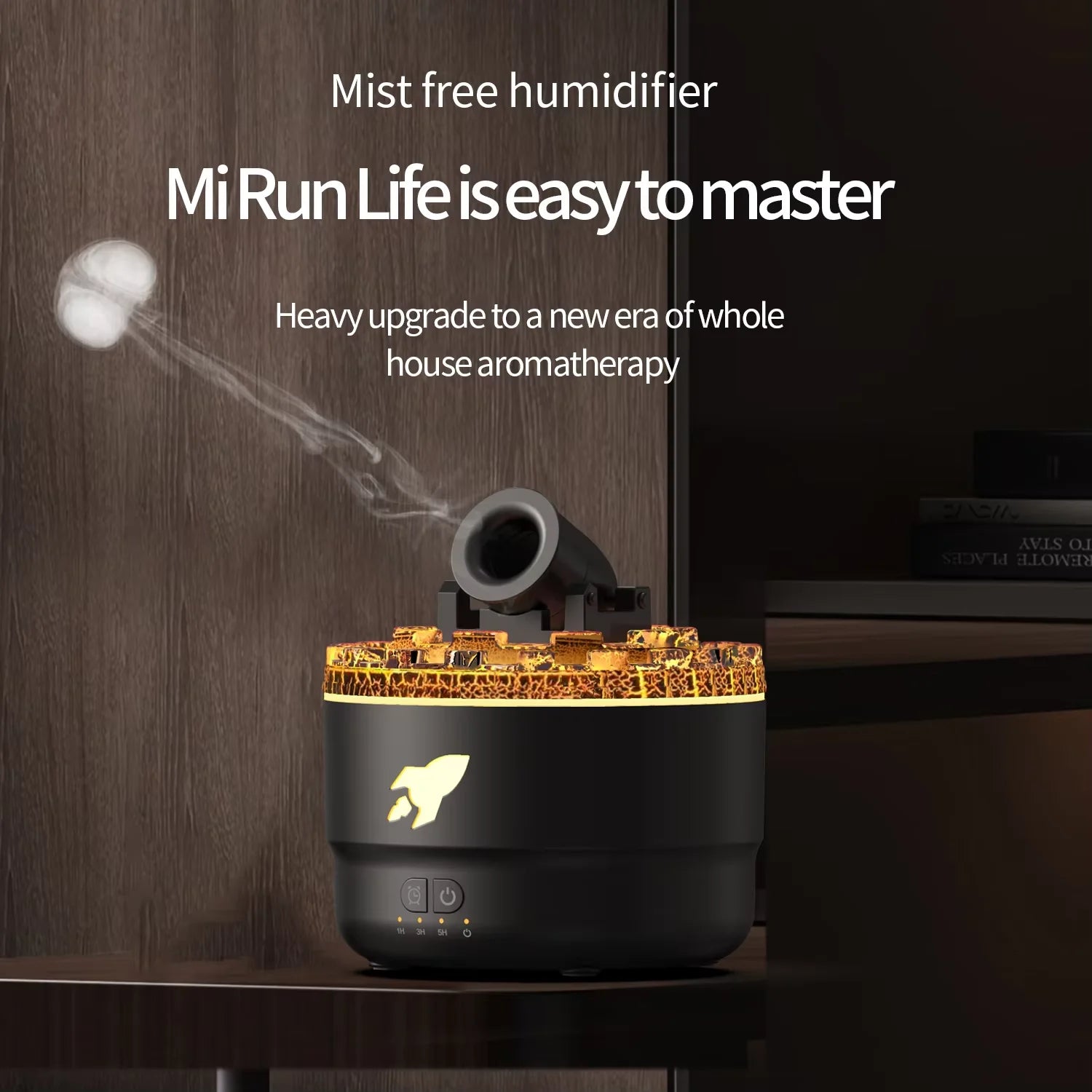 Humidificateur d'Aromathérapie Design Canon Volcanique