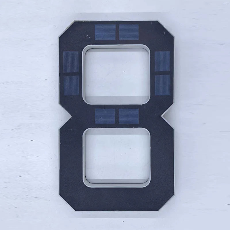 Plaque Numéro de Maison Solaire LED 12CM – Panneau d’Adresse Lumineux Étanche pour Extérieur