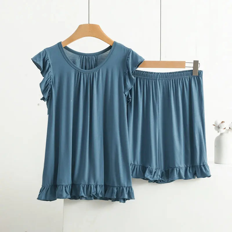 Pyjama en Modal à volants Femme - Printemps/ Été