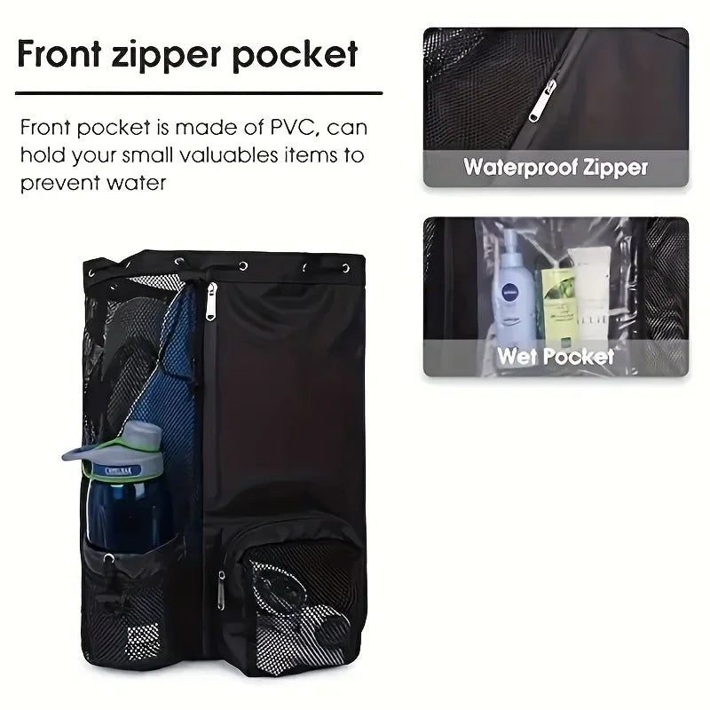 Sac à Dos de Sport Bi-Matière Maille avec Cordon de Serrage