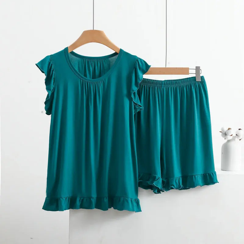 Pyjama en Modal à volants Femme - Printemps/ Été