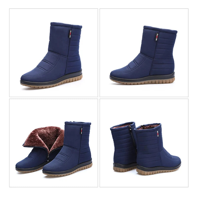 Bottes Montantes d'Hiver Imperméables & Chaudes pour Femme