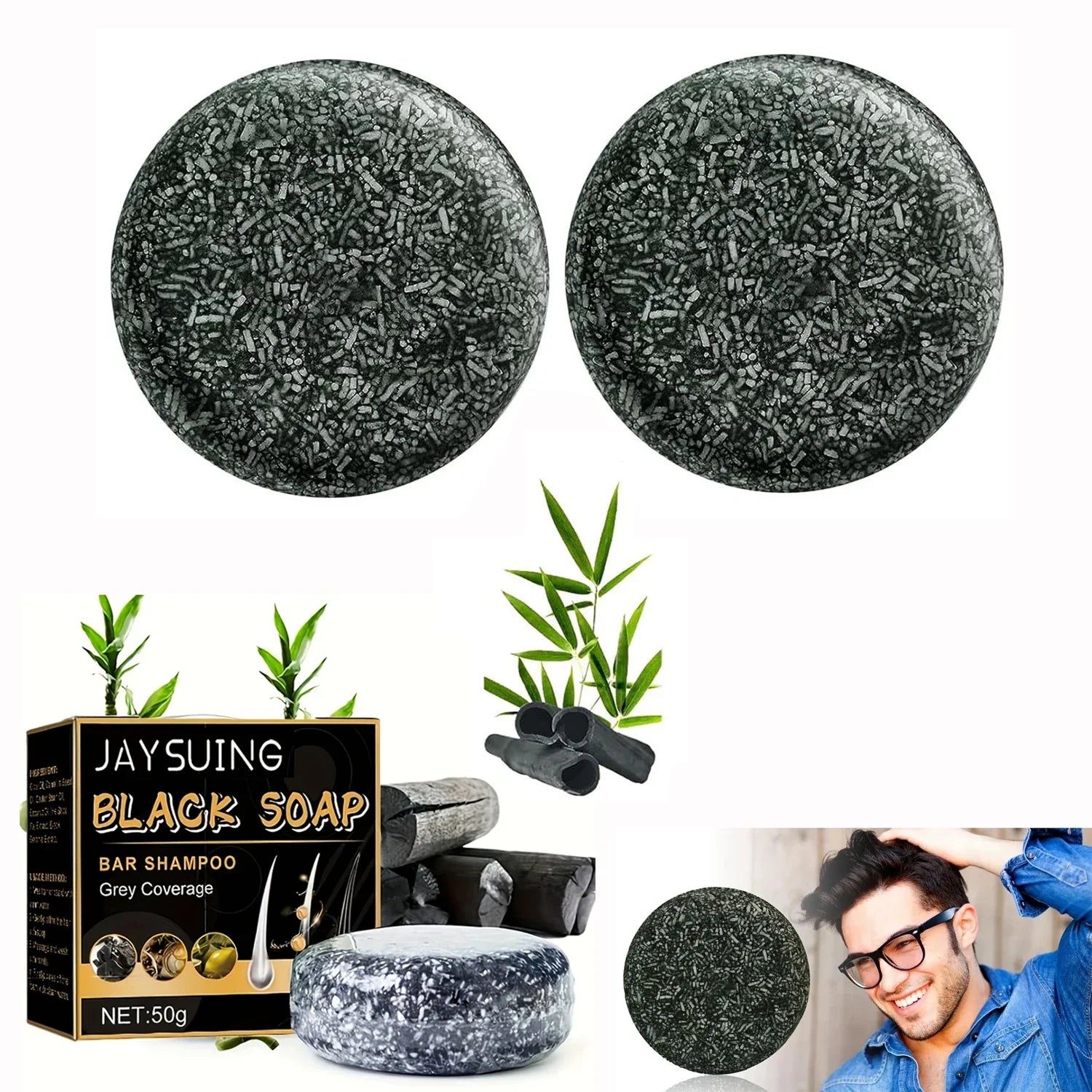 Shampoing Solide Pour Cheveux & Barbe Blancs