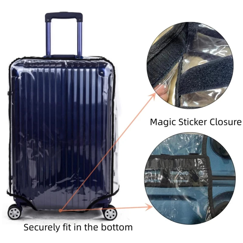 Housse de Protection Transparente pour Valise 50 à 76CM – PVC Épais Imperméable Anti-Rayures