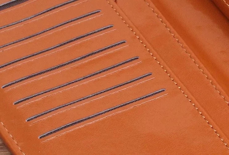 Portefeuille en cuir PU avec fermeture éclair pour femme