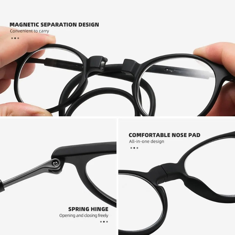 Lunettes de Lecture Fermeture Avant Magnétiques - Cordon Silicone Réglable